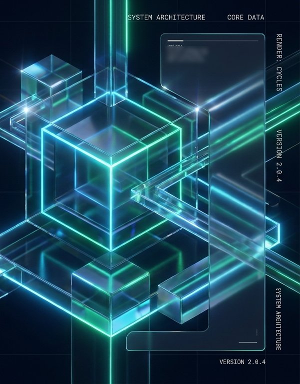3D glass cube render